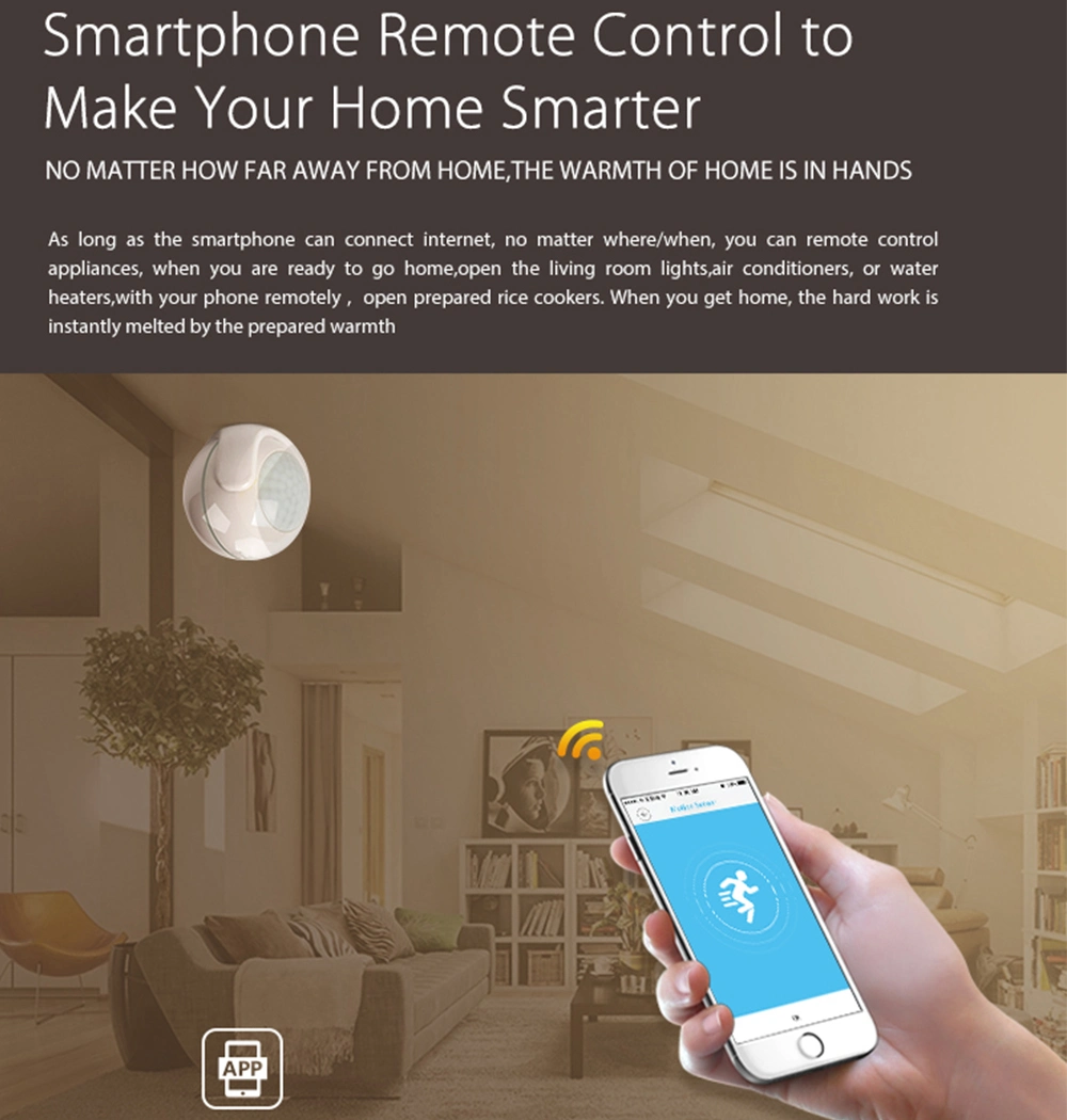 Smart Life Battery Powered WiFi Tuya PIR Motion Sensor Detector Home Alarm System Work with Ifttt