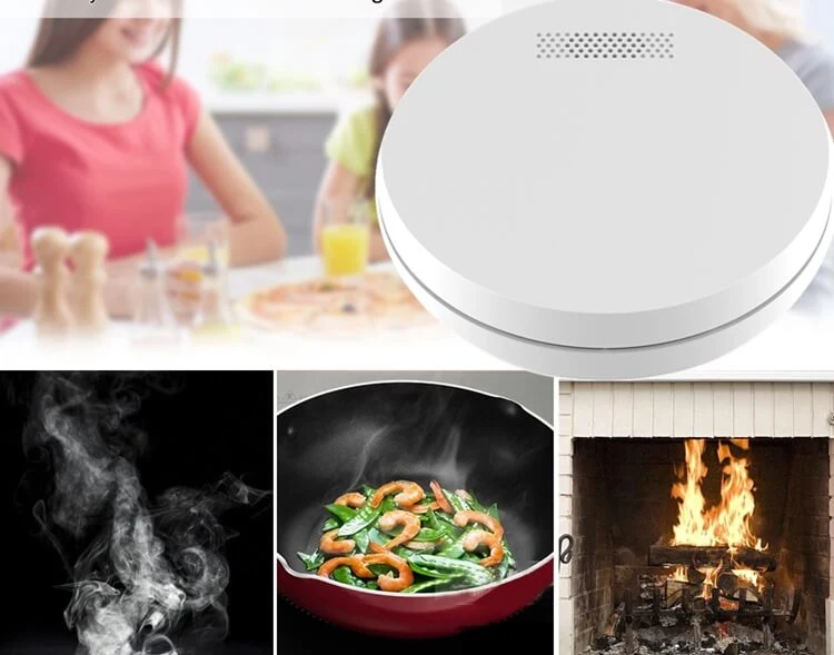 Wireless 433MHz/315MHz Temperature Heat Smoke Sensor Detector 2 Into 1 Alarm Sensor
