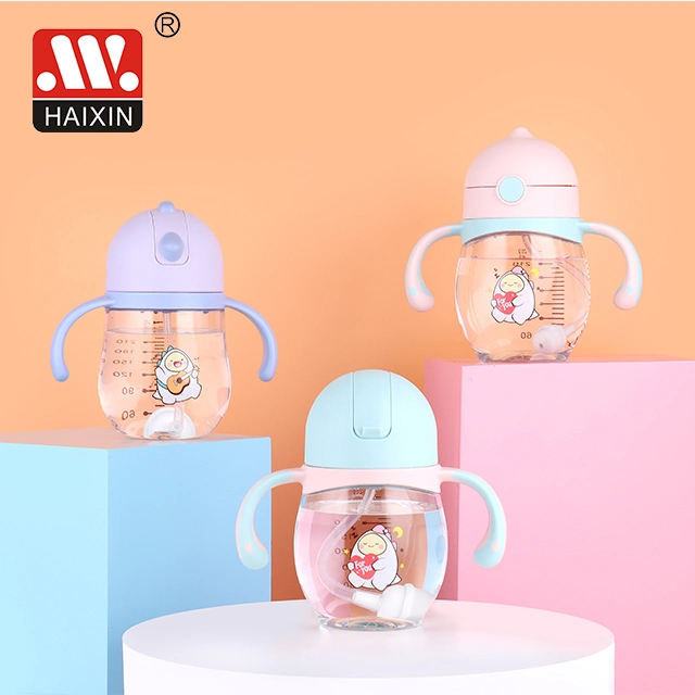 Plastic Temperature Baby Feeding Milk Bottle with Baby Water Tritan Feeder