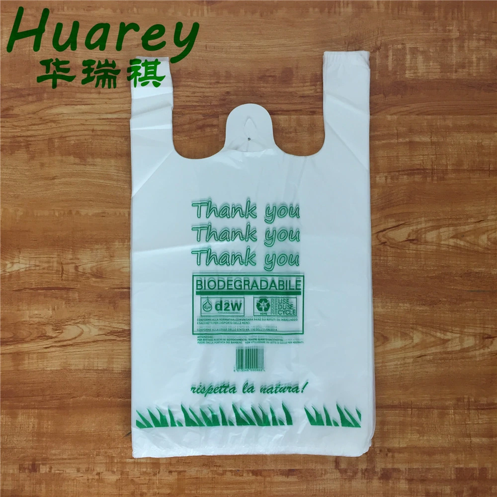 HDPE Plastic Type and Vest Handle Sealing & Handle Plastic Vest Carriers Bottle Bag