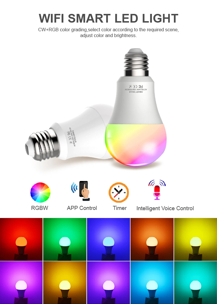 RGB 10W LED Bulb Smart WiFi Bulb for Smart Home