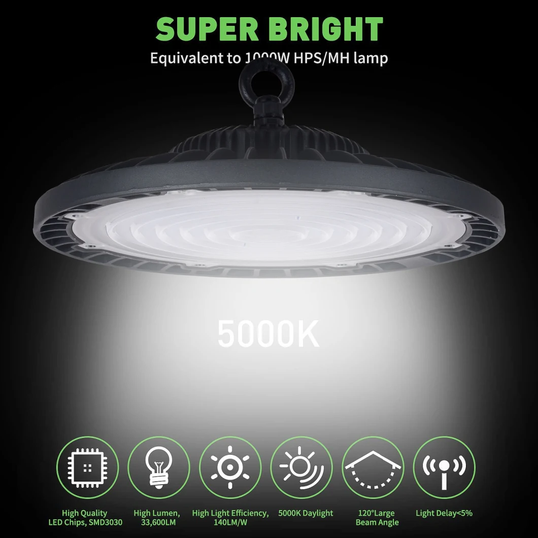 150W UFO LED High Bay Light, 13500lm 5000K Daylight White LED Shop Light for Workshop, IP65 Waterproof Commercial Warehouse Garage