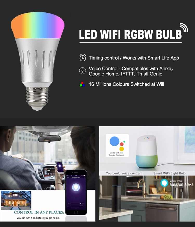 WiFi Android 7W E27 LED Light Smart Bulbs