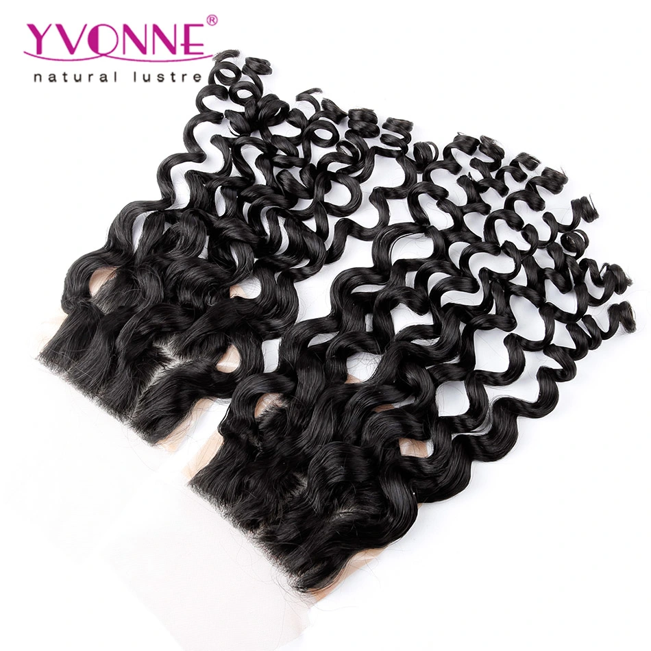 Brazilian Virgin Hair Curly Human Hair Silk Base Closure