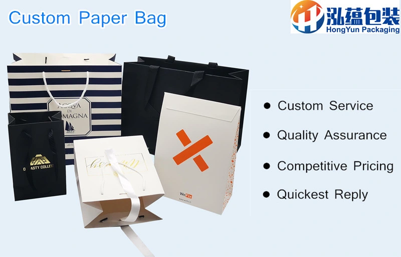 Glossy Custom Printed Logo Silk Scarf Paper Bag with Design