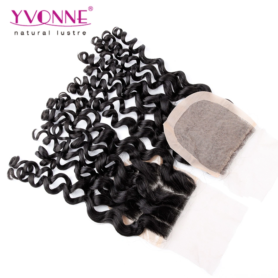 Brazilian Virgin Hair Curly Human Hair Silk Base Closure