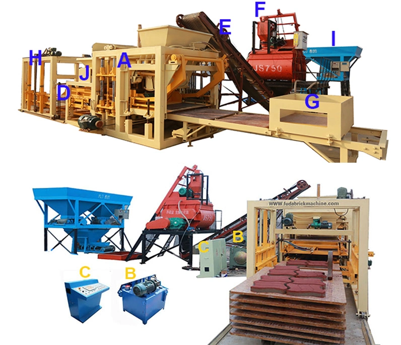 Hollow Block Machine Auto Soil Cement Fly Ash Cinder Stone Powder Paver Tile Block Making Plant