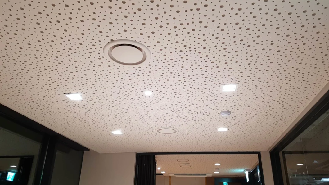 White Perforated Gypsum Board Acoustic Panel for Auditorium Wall Materials