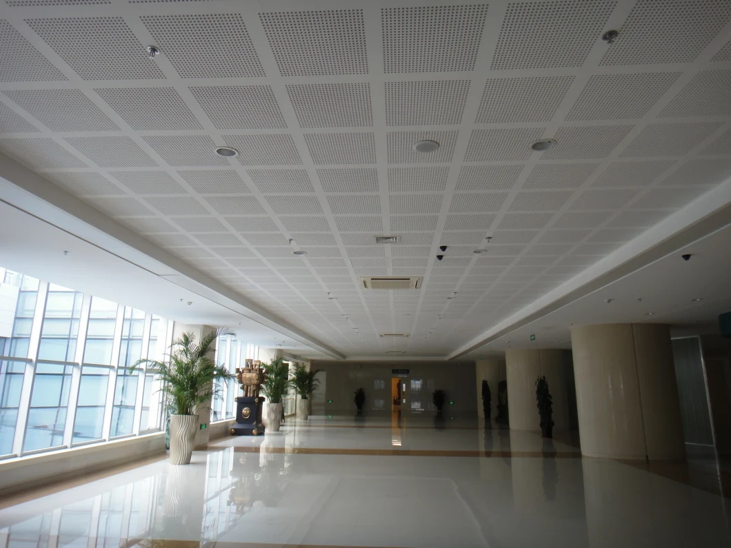 White Perforated Gypsum Board Acoustic Panel for Auditorium Wall Materials