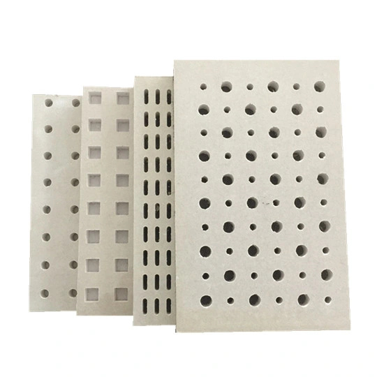 White Perforated Gypsum Board Acoustic Panel for Auditorium Wall Materials