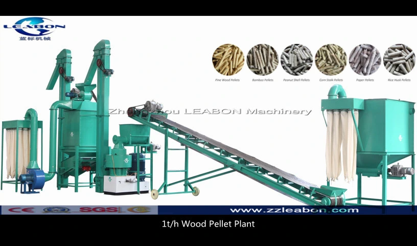 1t/H Wood Sawdust Powder Rice Husk Straw Pellet Making Plant