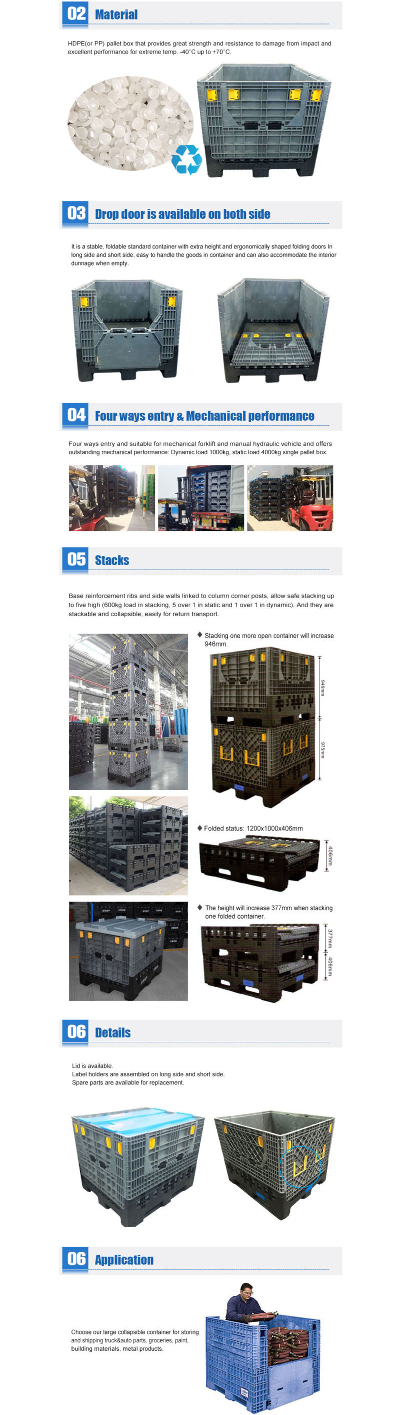 Shipping Container Plastic Folding Box Plastic Pallet Box