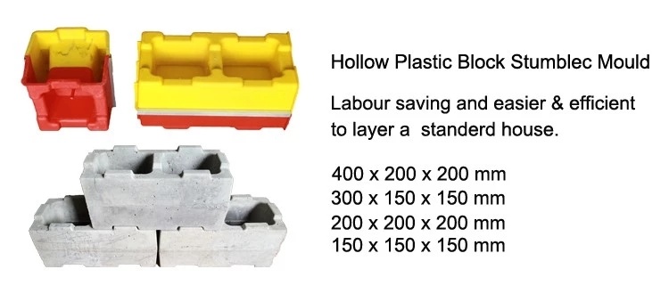 1500times New Plastic Interlock Hollow Block Concrete Molds in Molds