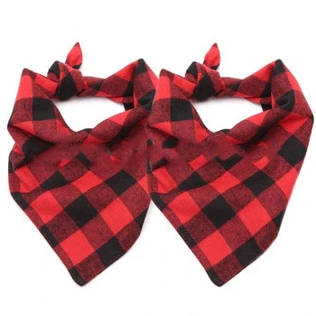 Custom Plaid Pet Bandana Dog Saliva Towel Collar Dog Neck Scarf