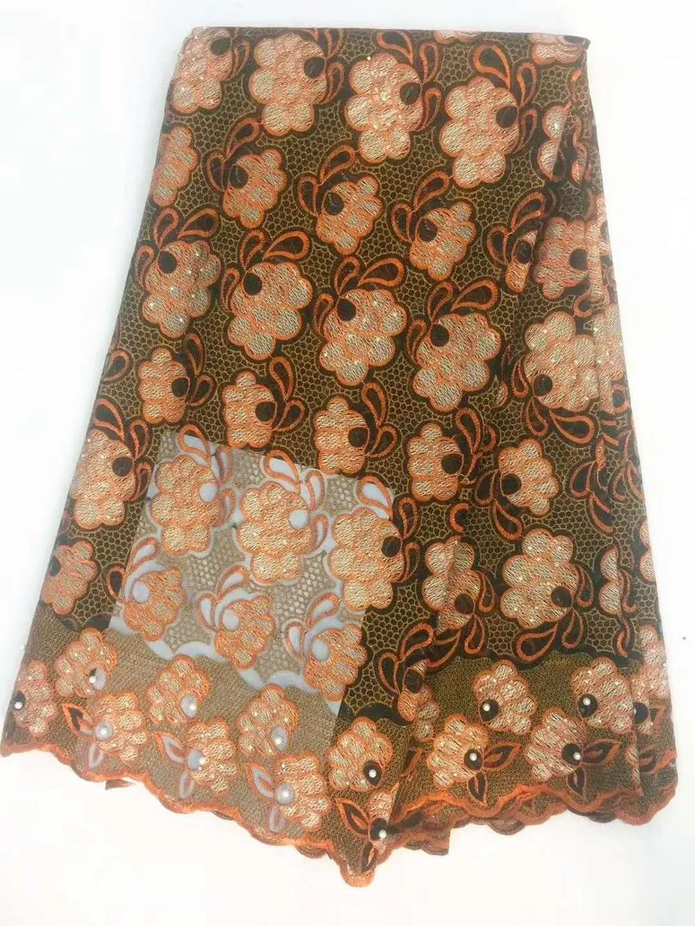 Fashion More Colors African Embroidery Lace Fabric for Scarf