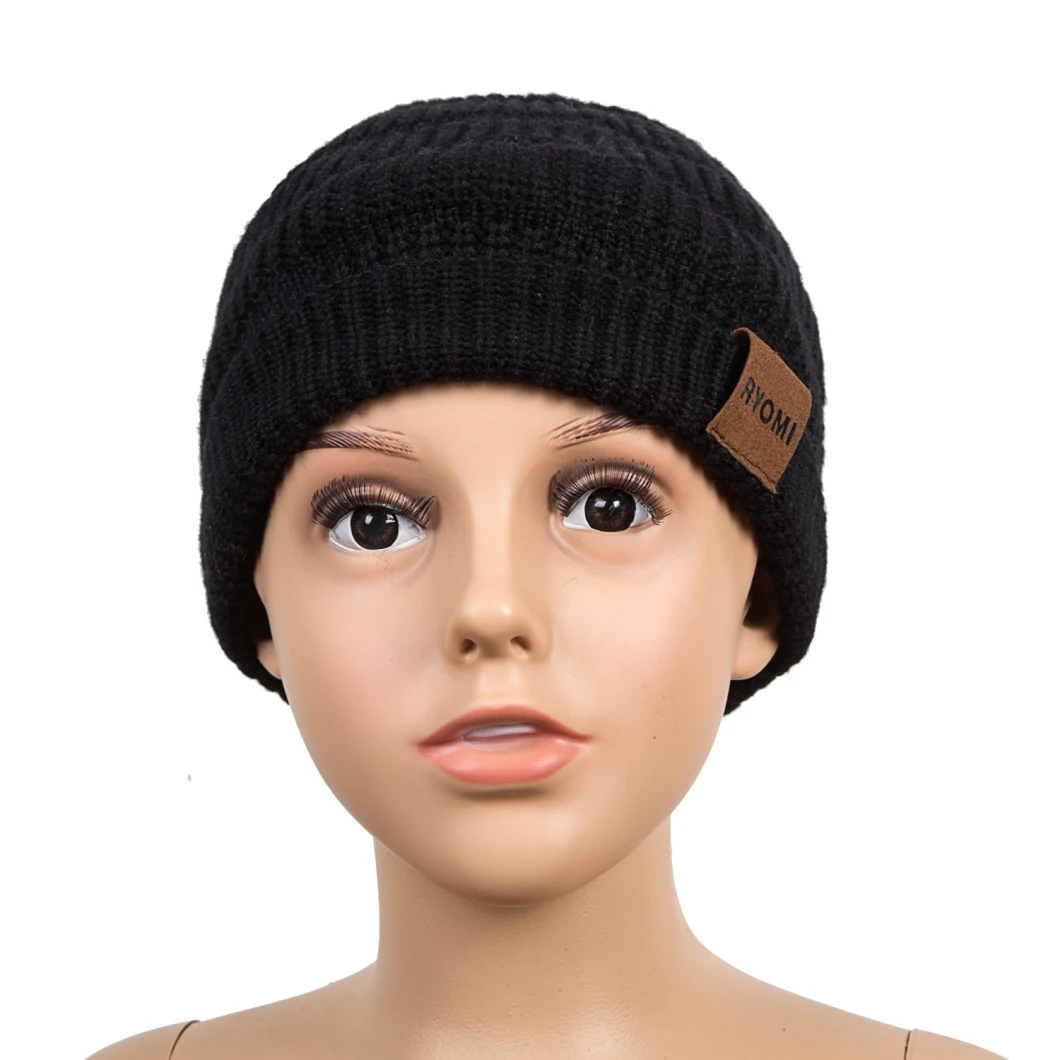 Hat Winter Warm Lamb Fleece Lined Hat Kids Knit Cap Girls Boys Baby Beanie