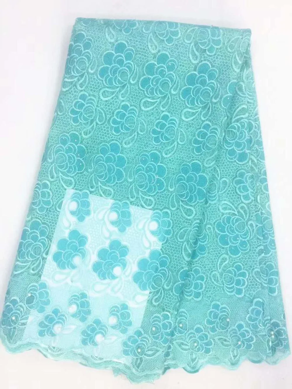 Fashion More Colors African Embroidery Lace Fabric for Scarf