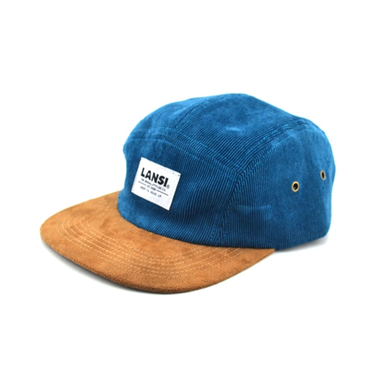 Custom Corduroy Two Color Snapback Cap with 5 Panel