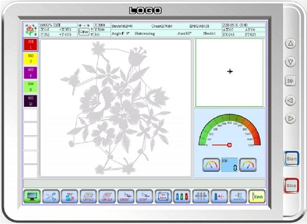 Wonyo 6 Head Tubular Embroidery Machine for Cap/T Shirt/Flat Embroidery