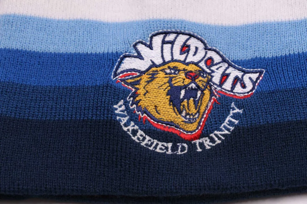 Custom Winter Acrylic Fooball Club Knitted Hat Beanie Scarf