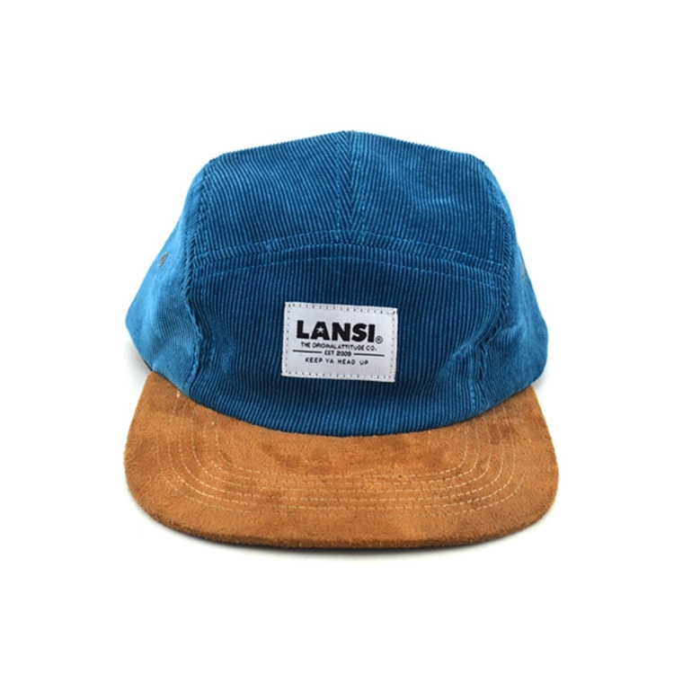 Custom Corduroy Two Color Snapback Cap with 5 Panel