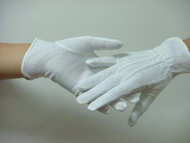 White Driving Cotton Gloves Labor Parade Safety Gloves (JMC-397D)