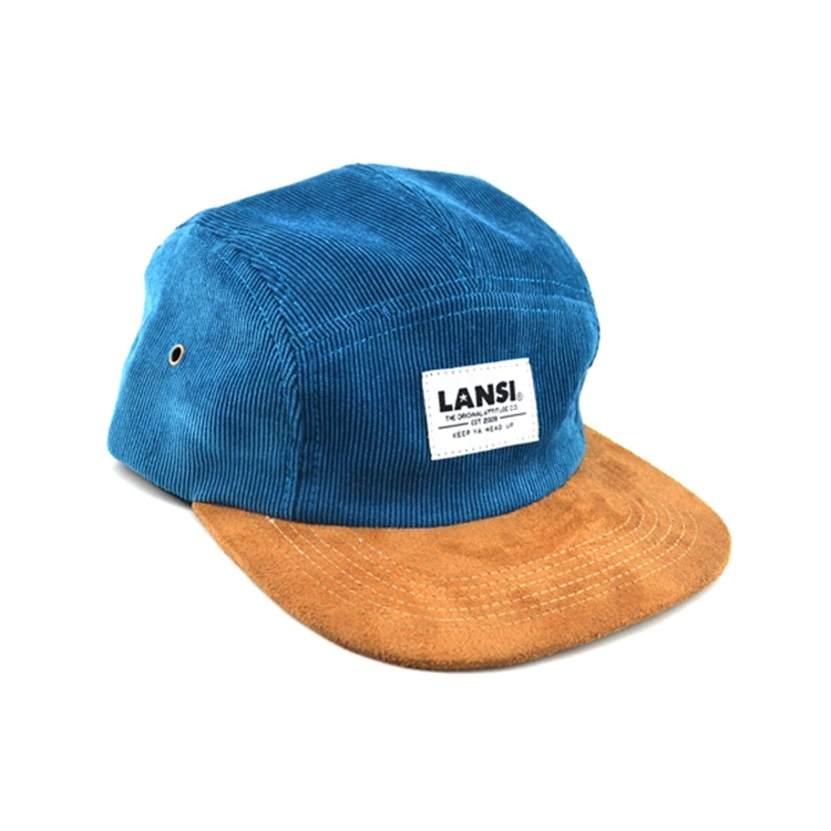 Custom Corduroy Two Color Snapback Cap with 5 Panel