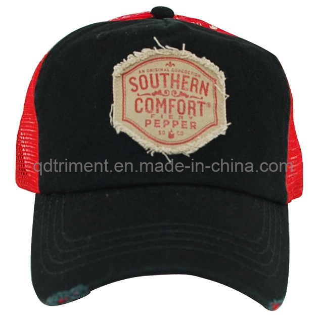 Grinding Washed Print Applique Corduroy Trucker Cap (TRT13014)