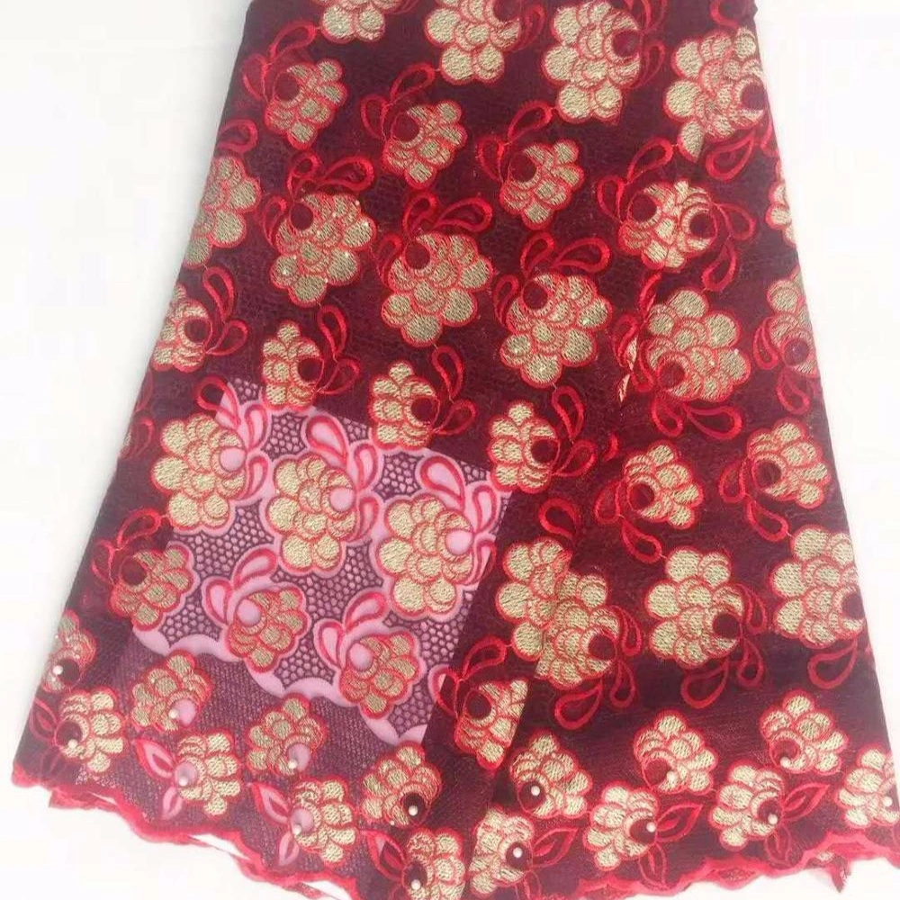 Fashion More Colors African Embroidery Lace Fabric for Scarf