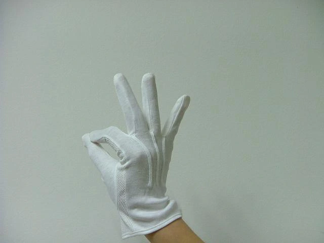 White Driving Cotton Gloves Labor Parade Safety Gloves (JMC-397D)