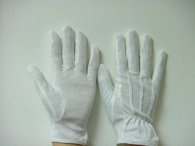 White Driving Cotton Gloves Labor Parade Safety Gloves (JMC-397D)