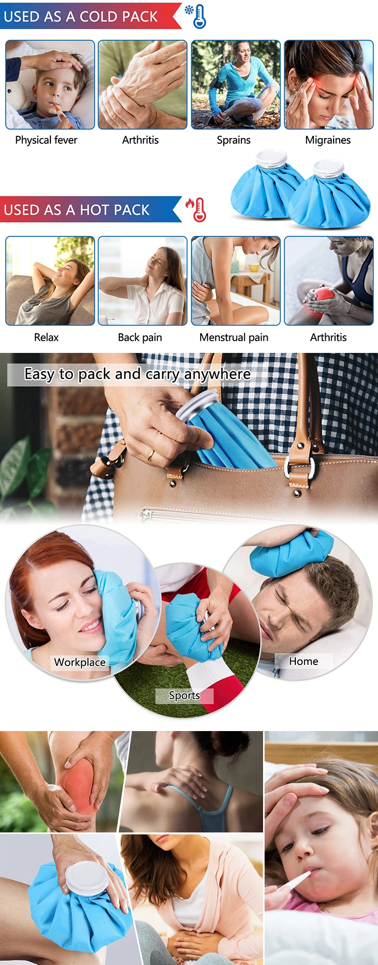 Wholesale Reusable Sport Injury Health Care Cold Therapy Ice Pack Cooler Ice Bag Medical