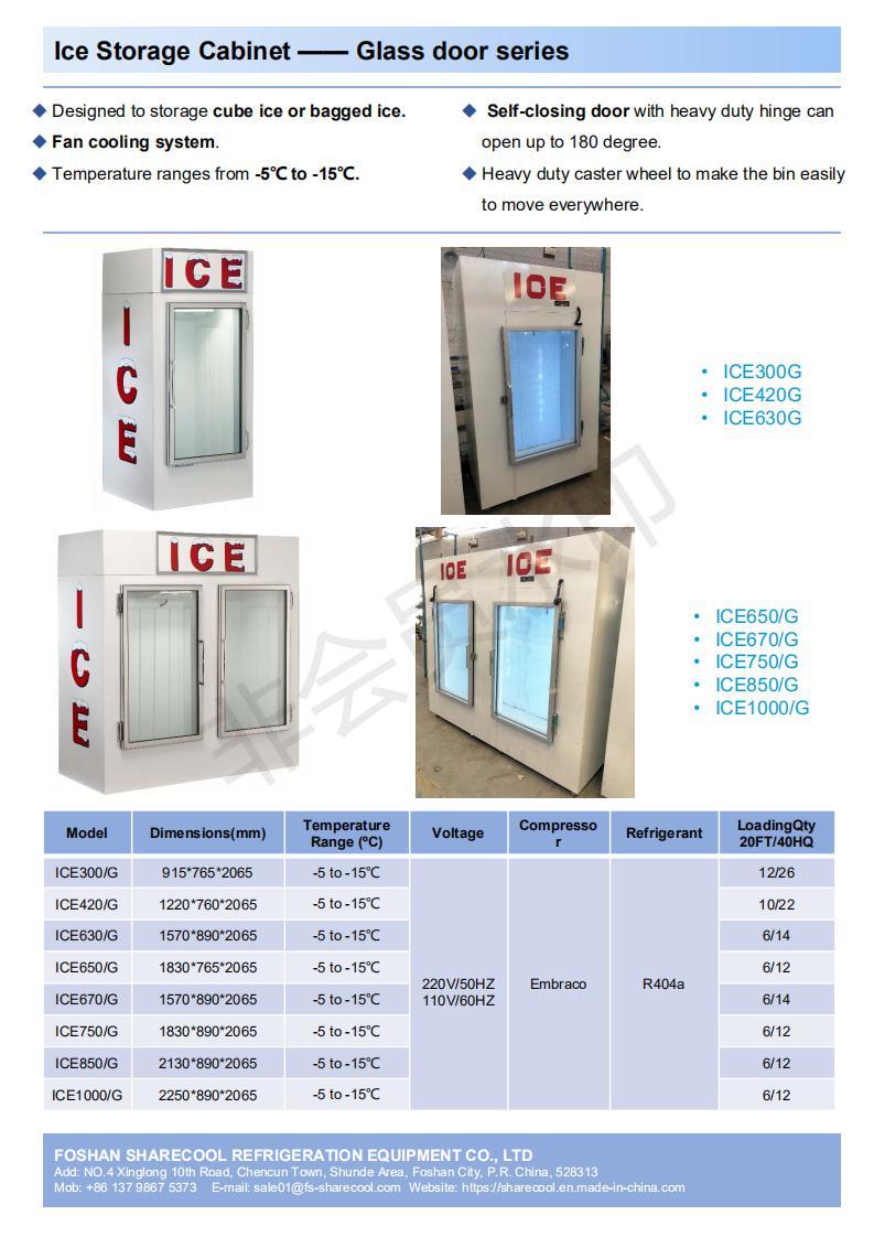 Fan Cooling Outdoor Ice Merchandisers, Bagged Ice Ice Merchandisers
