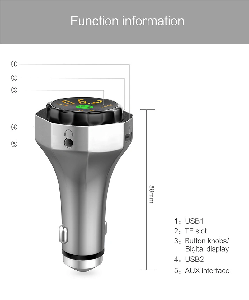 FM Transmitter Bluetooth Car MP3 Player USB Car Charger Handsfree Car Kit