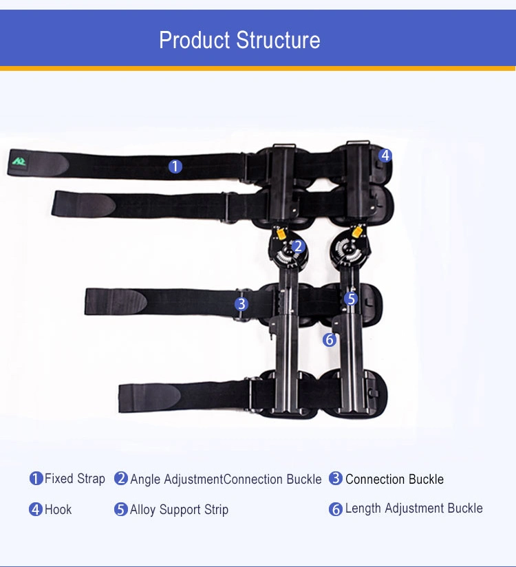 Orthopedic Knee Support / Orthotic Knee Joints Splint / Medical Hinged ROM Knee Brace for Injured