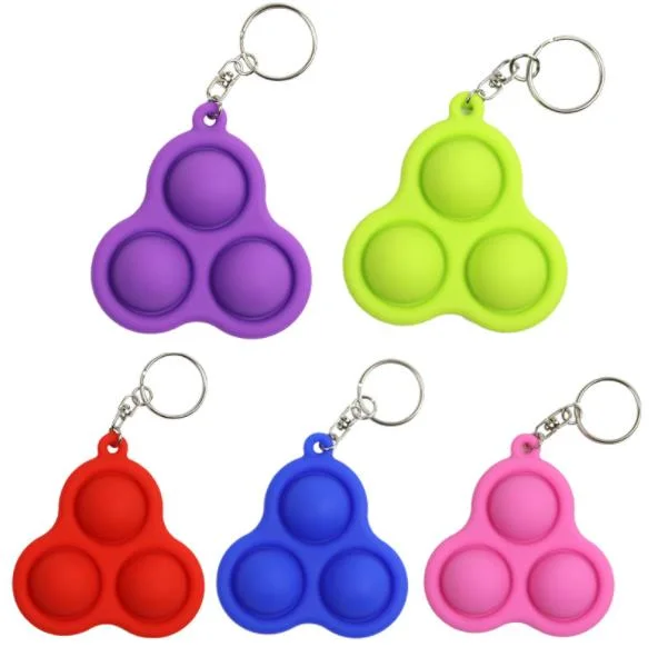 Children Autism Handheld Mini Silicone Simple Dimple Fidget Buttons Keychain Toy Fidget Toys for Kids Adults Adhd Add Anxiety Autism