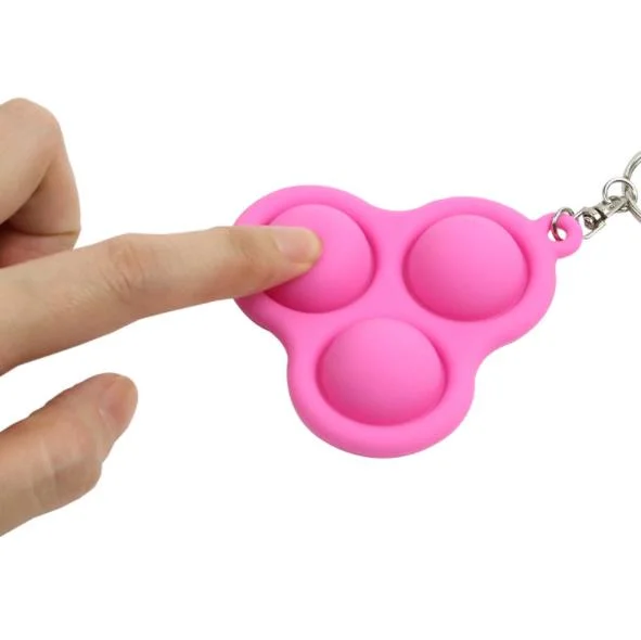 Children Autism Handheld Mini Silicone Simple Dimple Fidget Buttons Keychain Toy Fidget Toys for Kids Adults Adhd Add Anxiety Autism