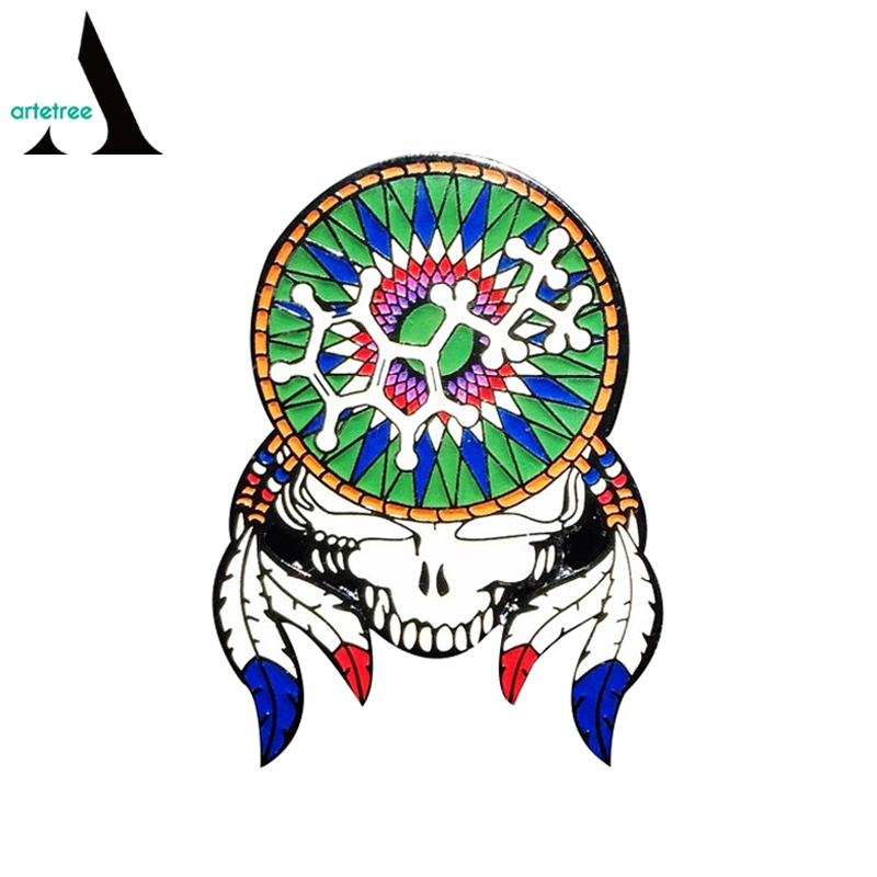 Skull Head Grateful Dead Metal Hat Badge Pin