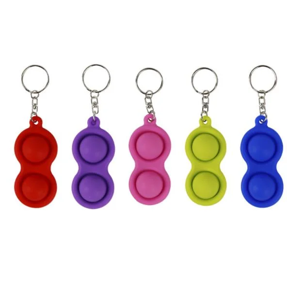 Children Autism Handheld Mini Silicone Simple Dimple Fidget Buttons Keychain Toy Fidget Toys for Kids Adults Adhd Add Anxiety Autism