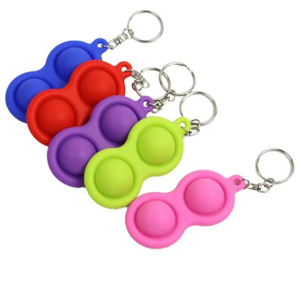 Children Autism Handheld Mini Silicone Simple Dimple Fidget Buttons Keychain Toy Fidget Toys for Kids Adults Adhd Add Anxiety Autism