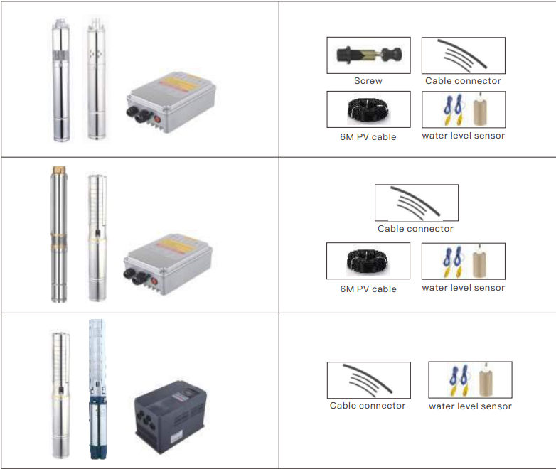 Portable Easy Installation 1.3pump Power 50m Max Head Compact Structure Solar Submersible Pump for Irrigation