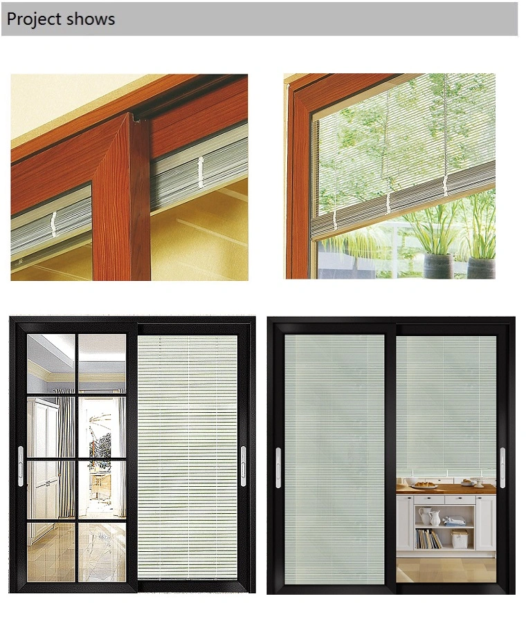 Aluminium Sliding Door with Mosquito Net and Shutter Blinds, Secret Double Glaze Door