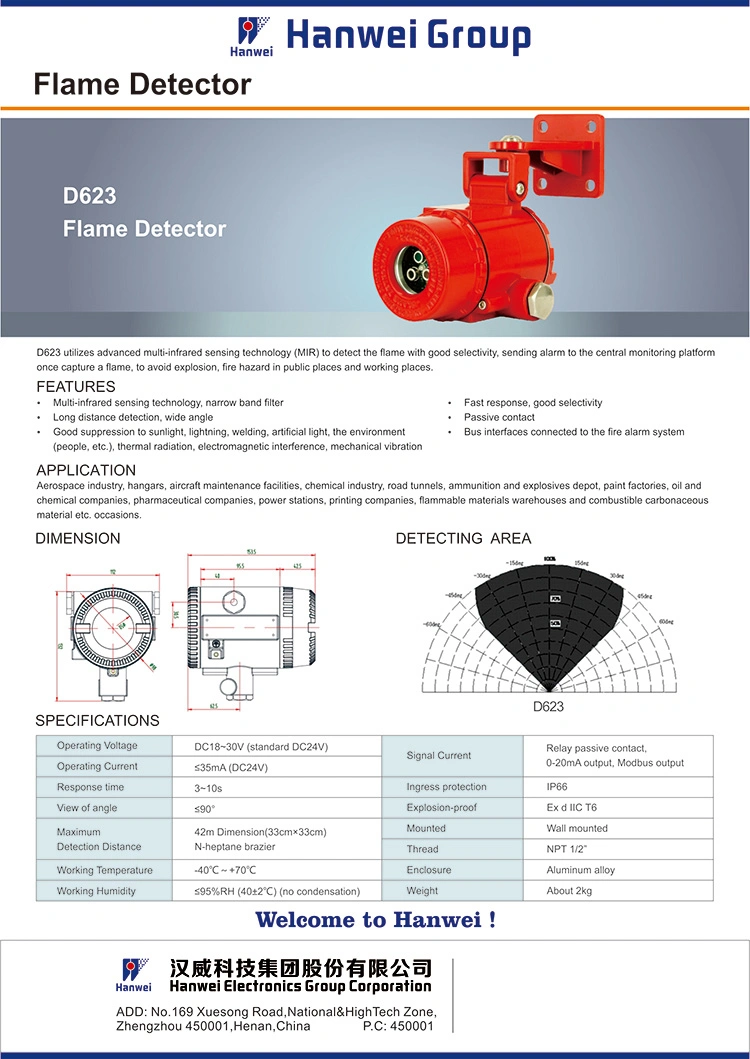 Industrial Infrared Flame Monitor for Fire Detection (D623)