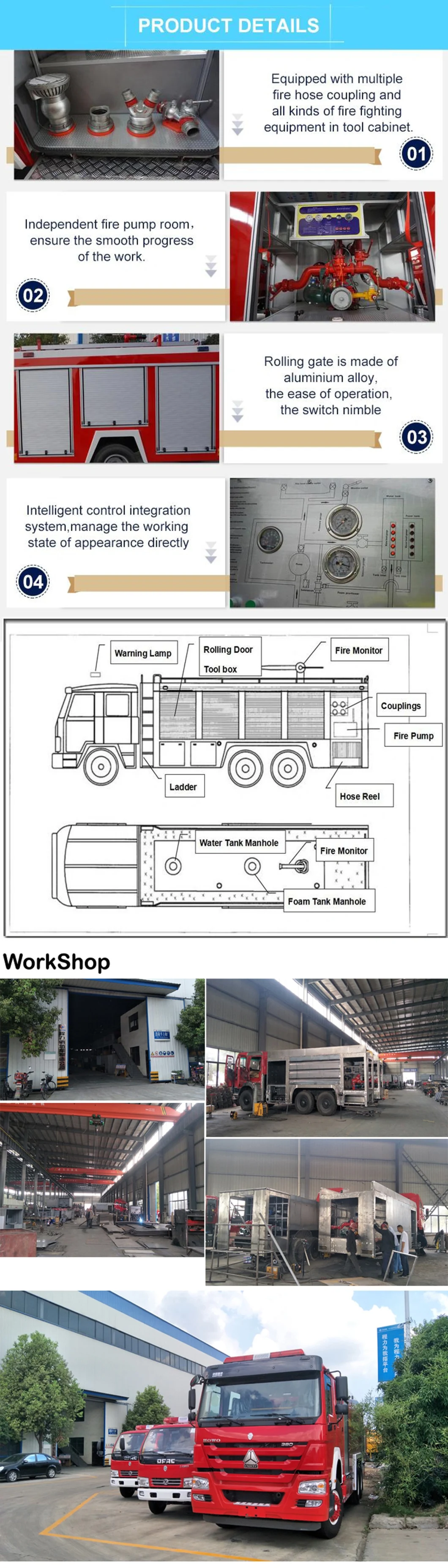 HOWO Sinotruck 4*4 9000 Liters Foam and Water Firefighting Apparatus