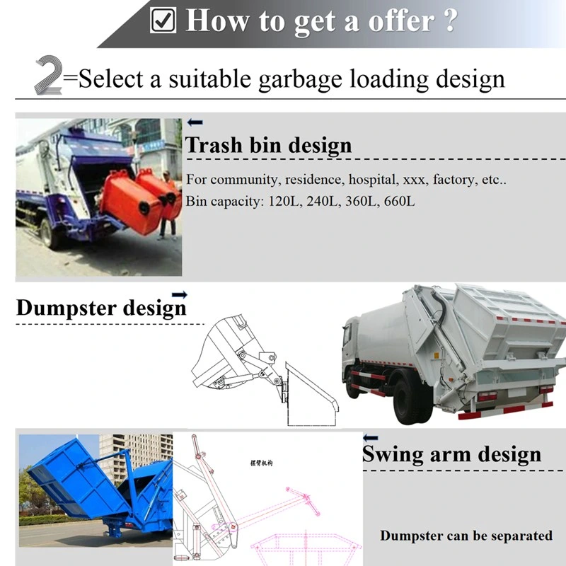 New Design 210 Horsepower 12 Cbm Compression Docking Refuse Collector Compressed Rubbish Vehicle