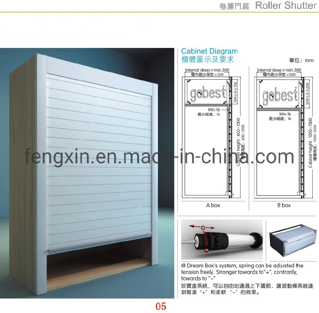 Aluminum Roller Shutter for Kitchen Cabinet Roller Shutter Door Remote Control