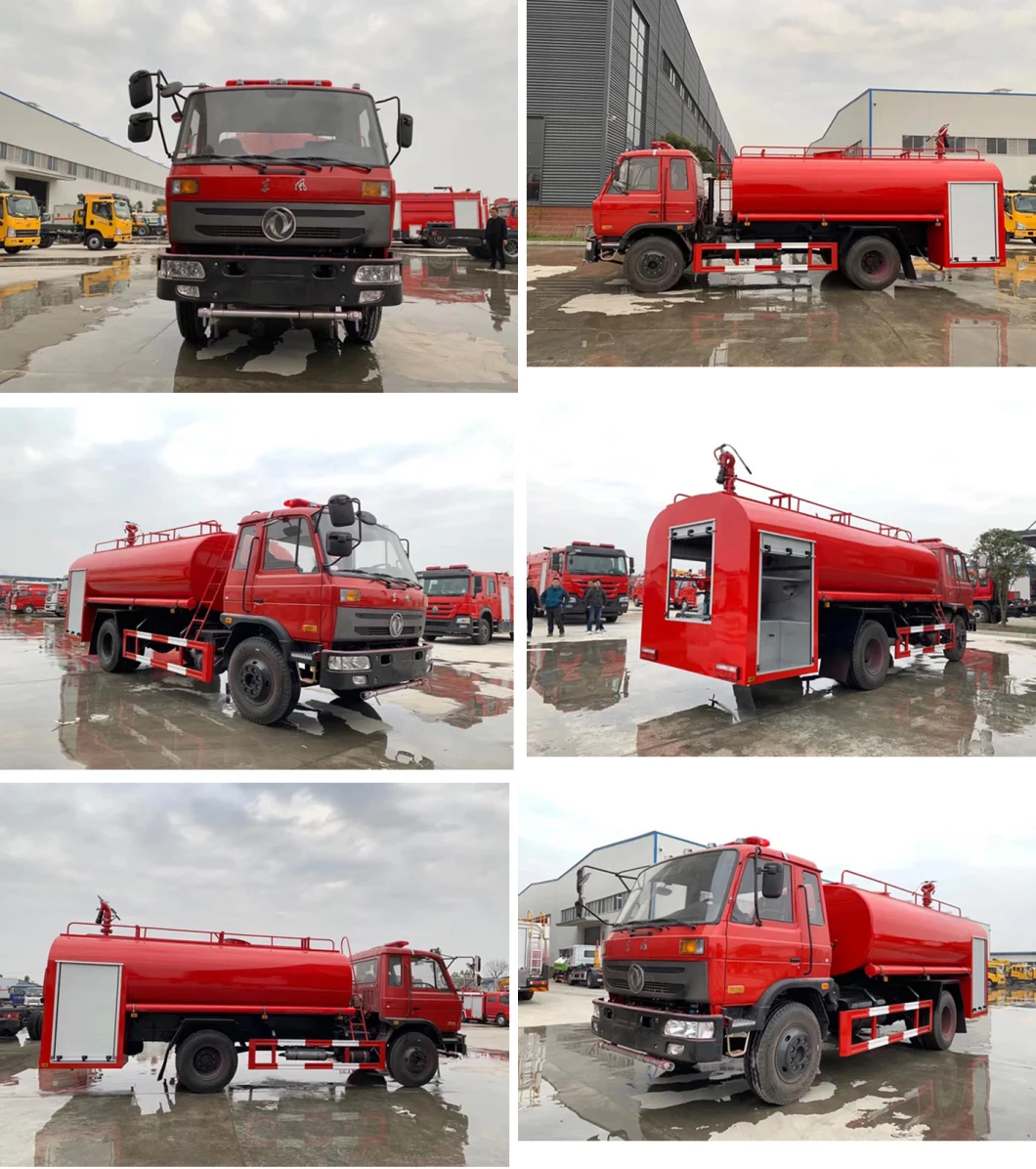 Dongfeng 8000L 130 or 190HP Fire Water Tanker Truck with Fire Fun Jetting Range 55m