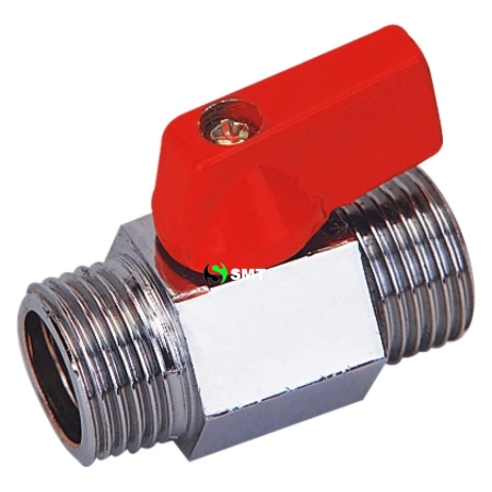 Male X Male Polished Chrome Brass Mini Ball Valve