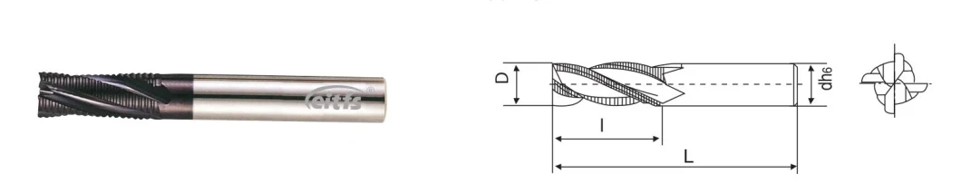 CNC Keyway Lahte 4 Flute Carbide Tungsten Rough End Mill Cutting Tools