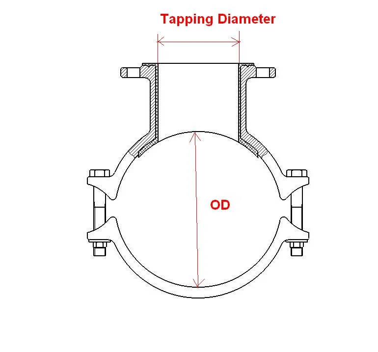 Hot Tapping Saddle P400X100, Tapping Saddle, Saddle Clamp, Tapping Tee, Branch Saddle, Tapping Sleeve